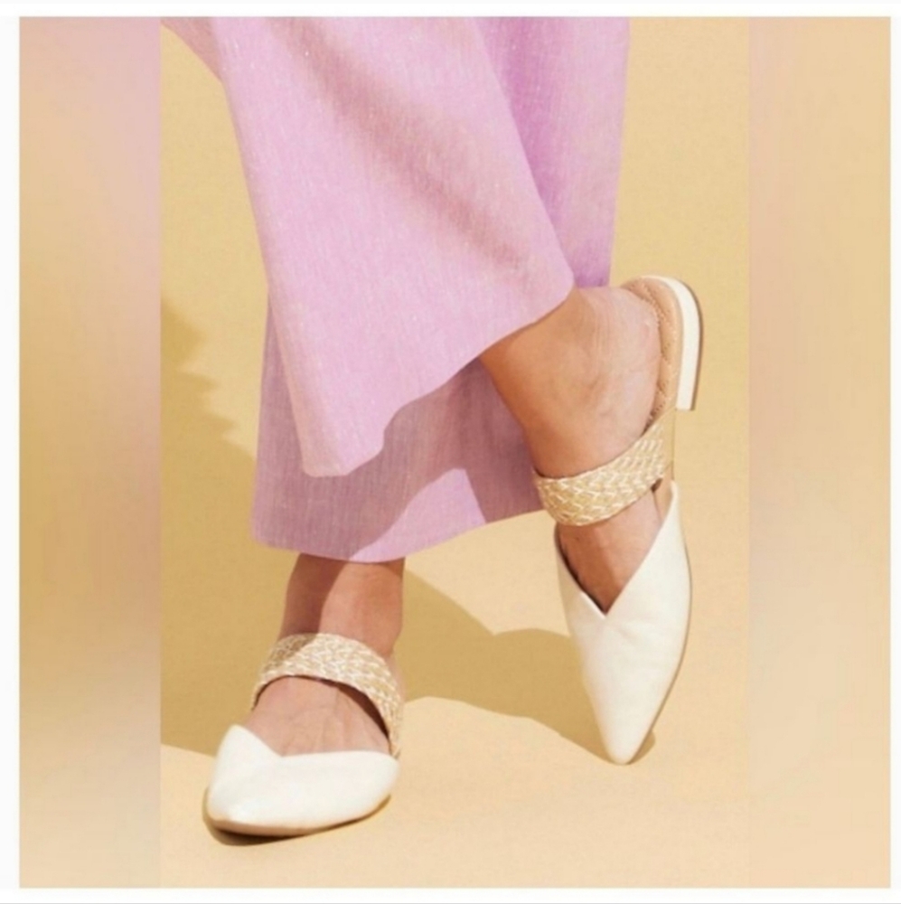Birdies White and Gold Flats